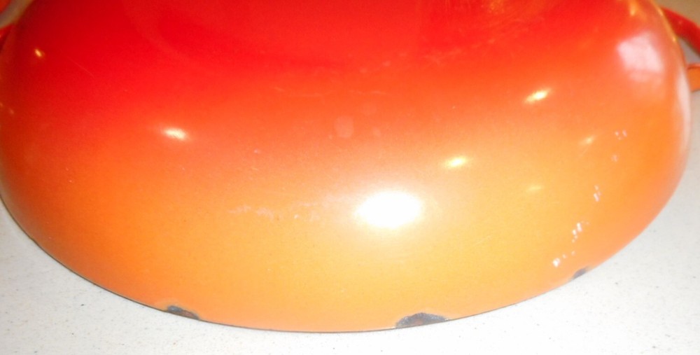 Sauté Pans Orange & White Enamel Set 3 Nesting