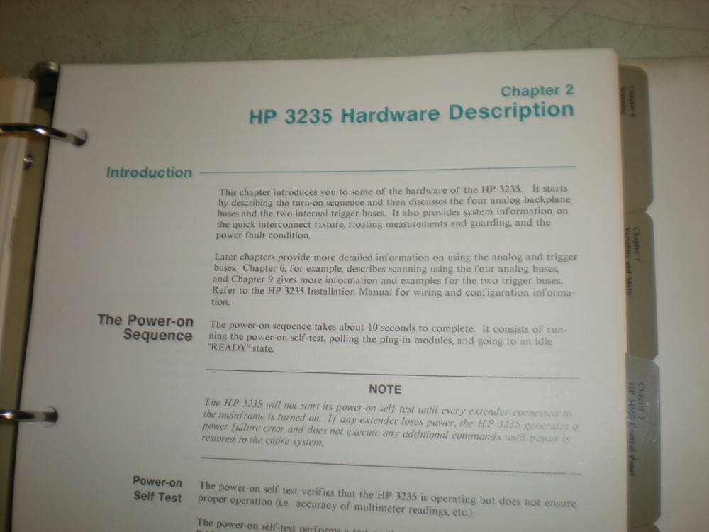 Hewlett Packard Programming & System Info Manual for HP 3235 Switch/Test Unit