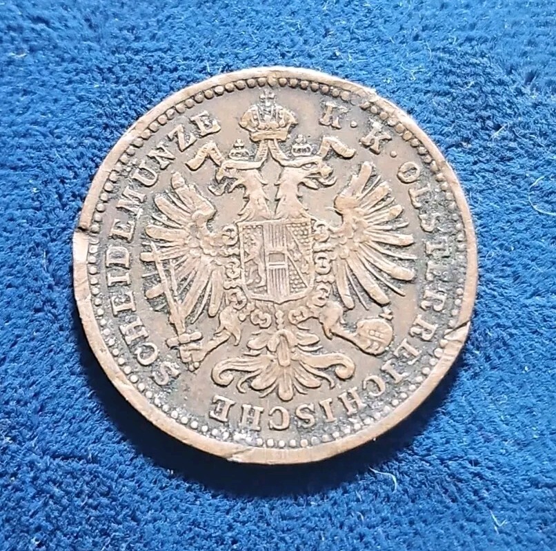 1885 Austria 1 kreuzer coin (KM.#2187)