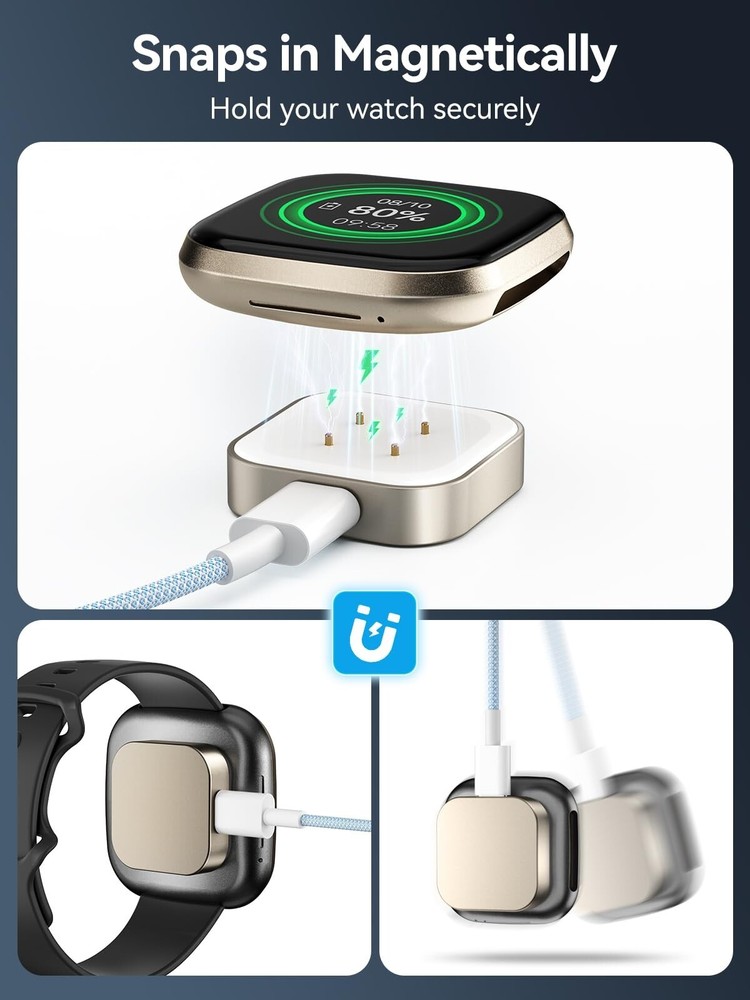 Type C Charger Cable for Fitbit Versa 3 Versa 4 / Sense 2 Charging Accessories