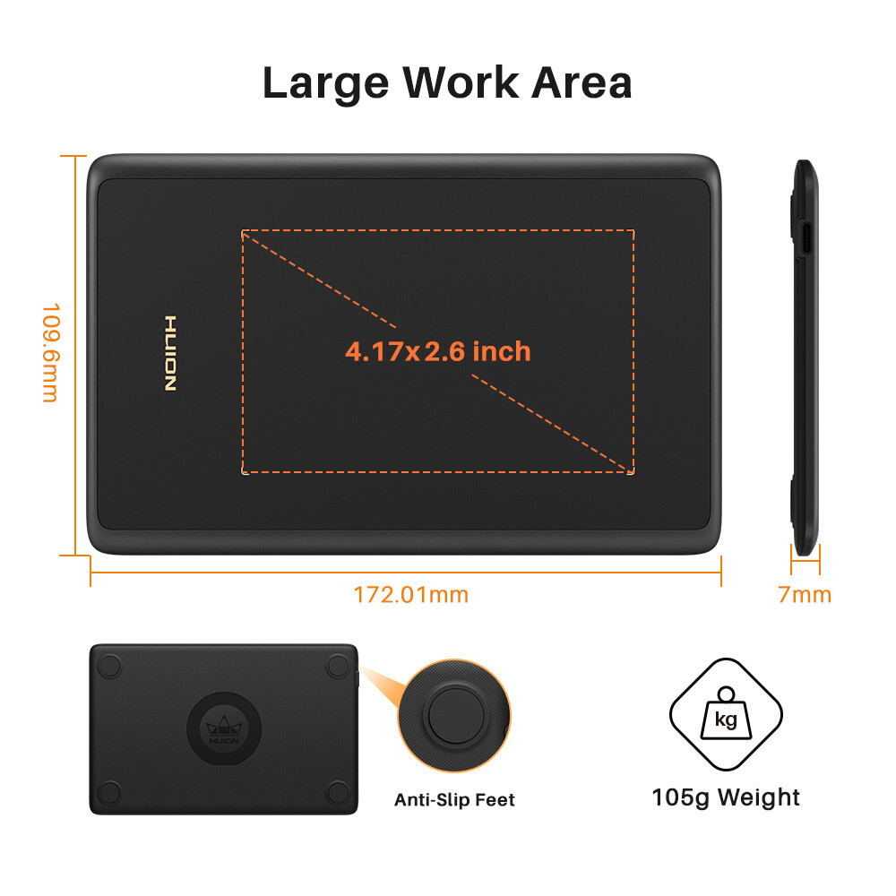 HUION H420X OSU Graphics Drawing Tablet support Chromebook,Mac,Win and Android