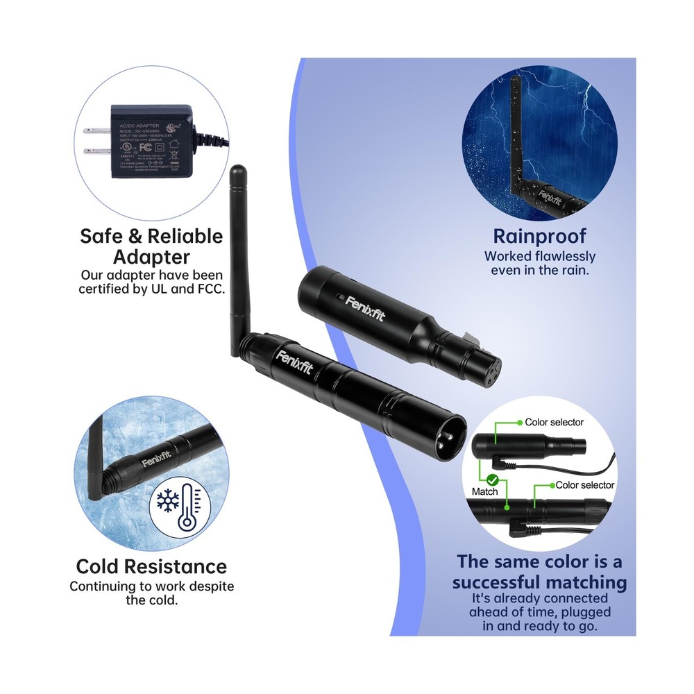 Wireless DMX512 Transmitter Receiver Rechargeable DMX Wireless 1 Transmitter ...