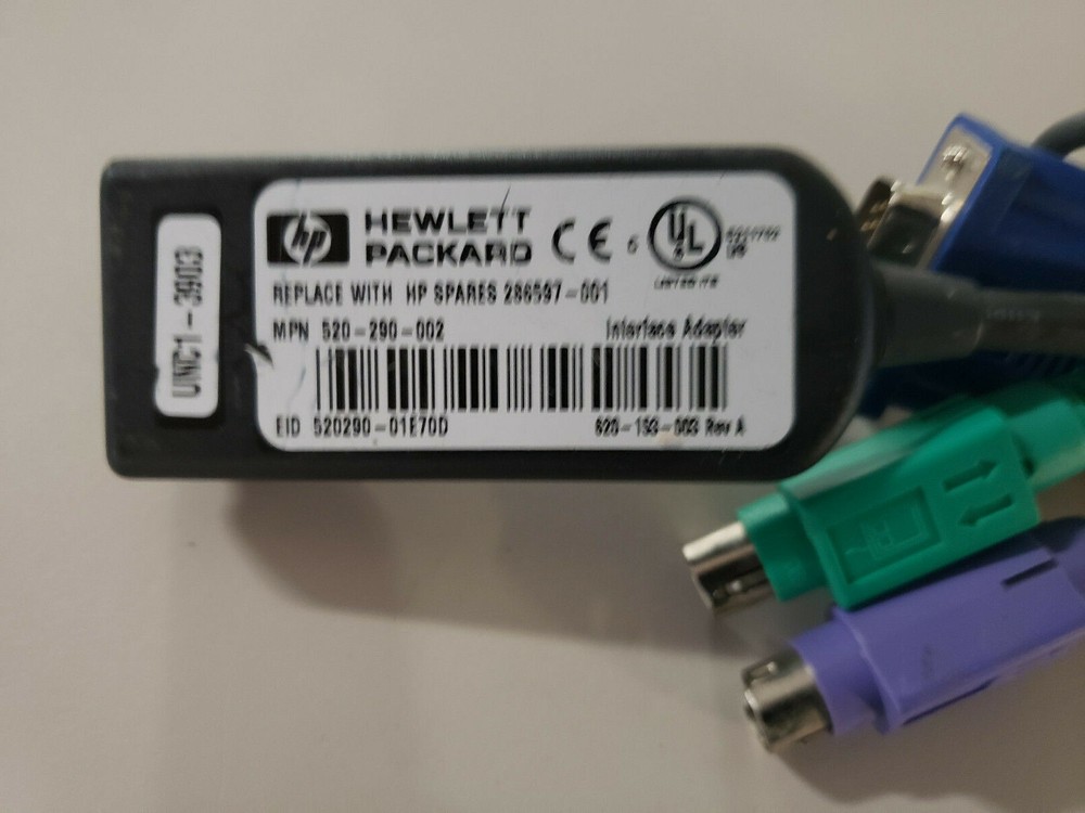 HP 520-290-002 286597-001 PS2 KVM INTERFACE DONGLE