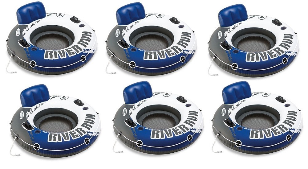 INTEX River Run I Inflatable Water Floating Tubes 6 Pack