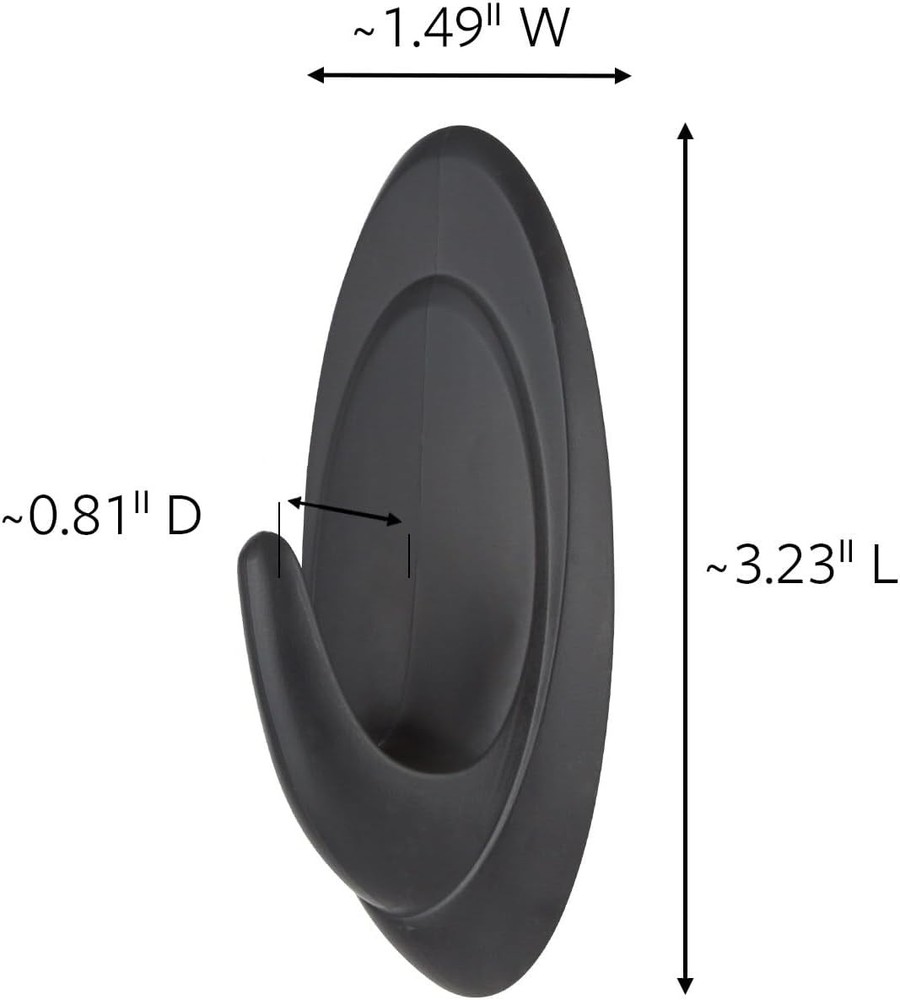 Command Outdoor Terrace Hooks, 2 Hooks and 4 Strips, Medium, Black