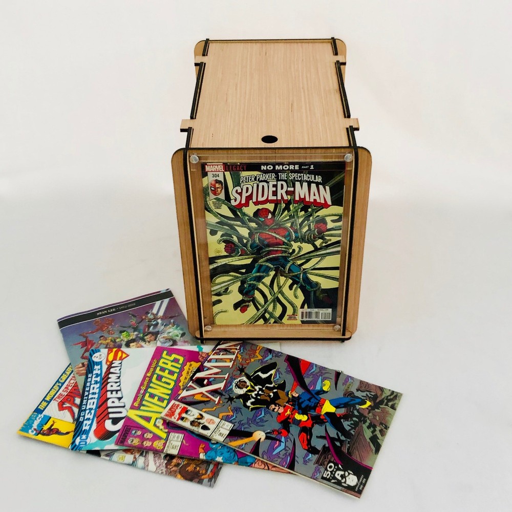 Eco-Friendly Wood Comic Book Short Box Storage & Display