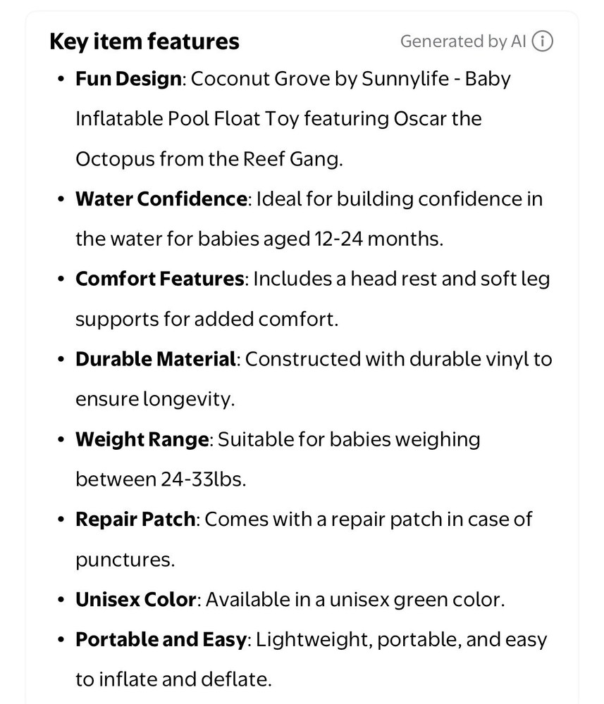 Coconut Grove Baby Float with Octopus Design
