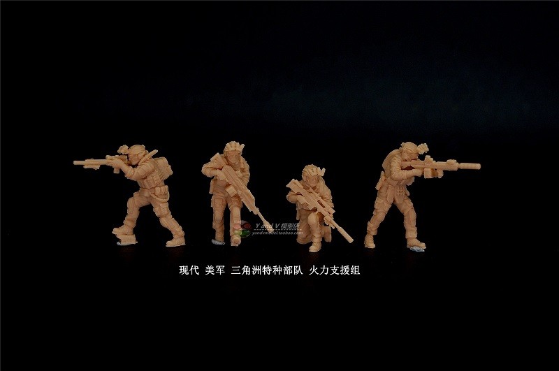 3D printed 1/72 Modern US "Delta Force Fire Support Team" 4 man group model
