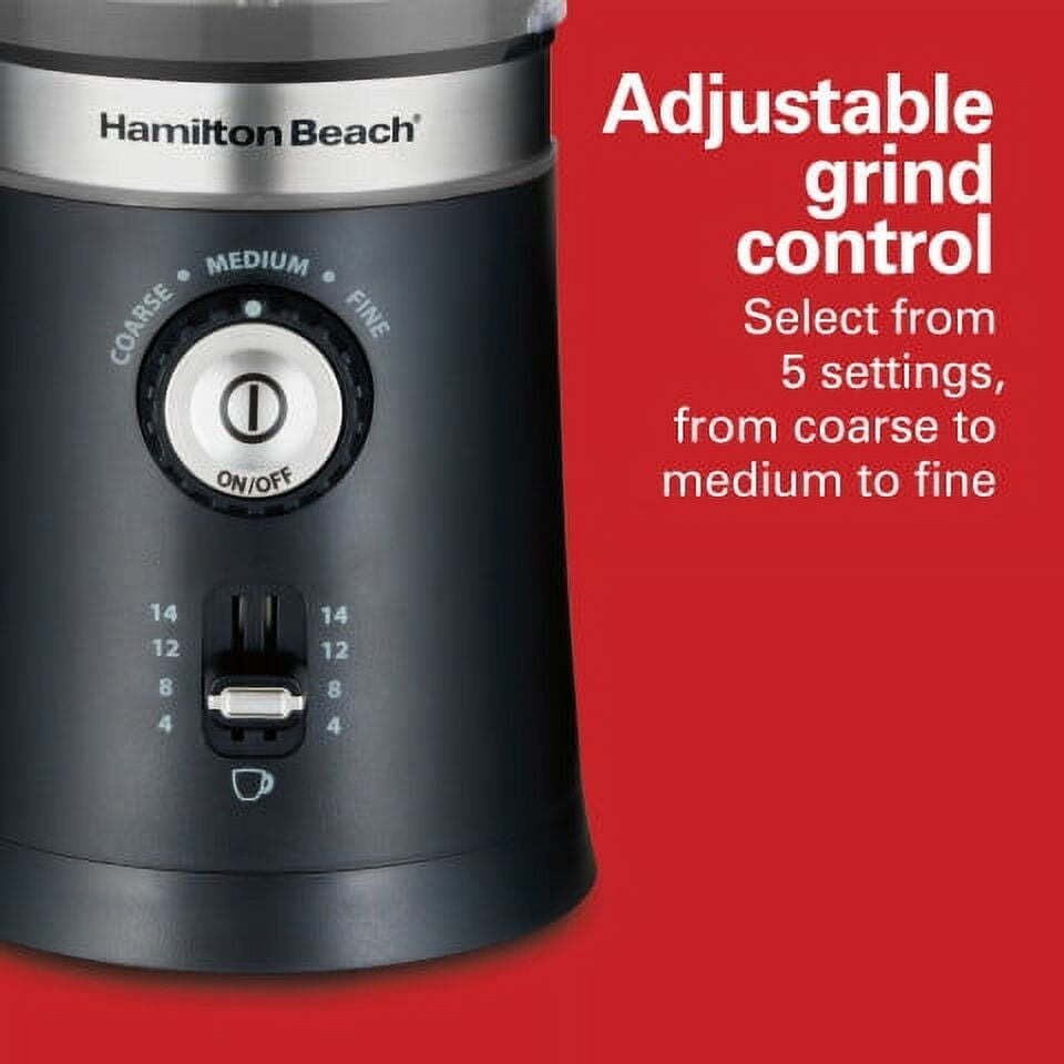 Custom Grind Coffee Grinder Removable Grinding Bowl Adjustable 14 Cups Black