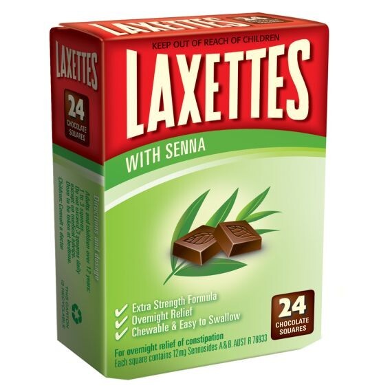 Laxettes Chocolate Laxative with Senna 24 Pack