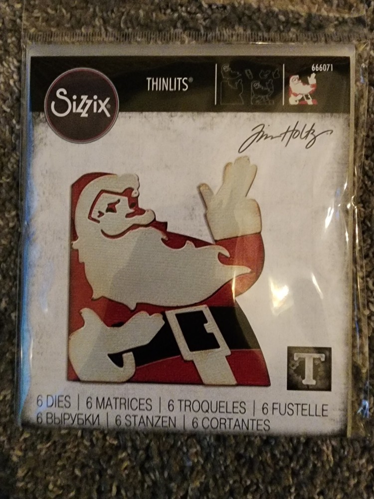 Sizzix Christmas Thinlits Dies, Retro Santa