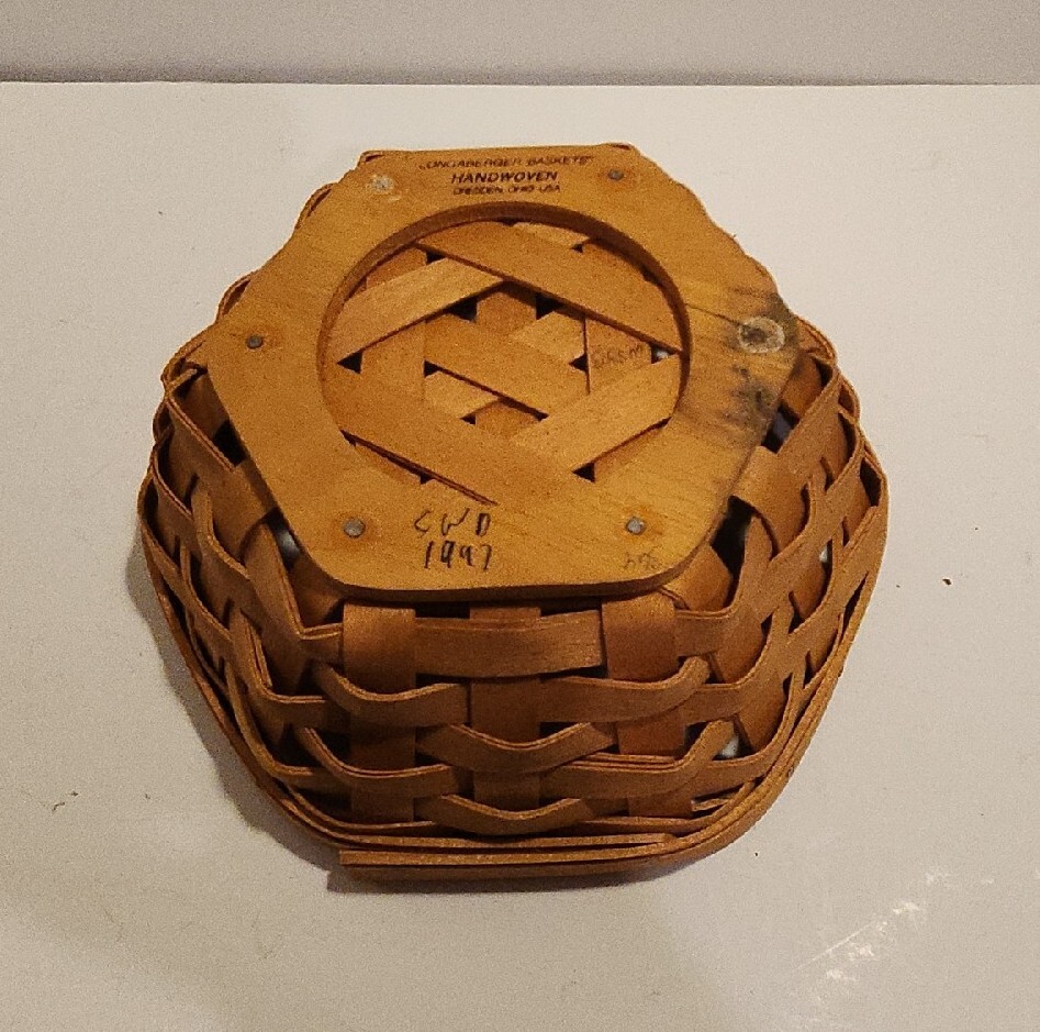 2 Longaberger Hexagon Baskets. 9" And 7"