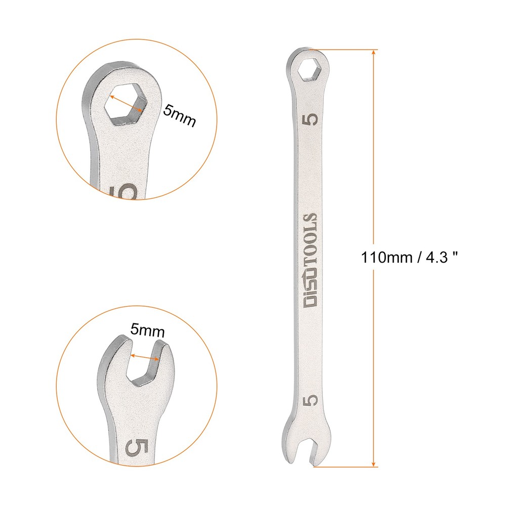 Thin Combination Wrench 5mm Metric 6-Point 15 Degree Offset Wrenches