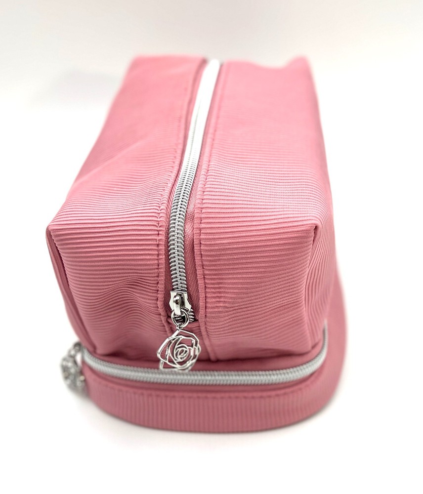 Lancome Double layer Compartment Makeup Bag ~ Rose Pink