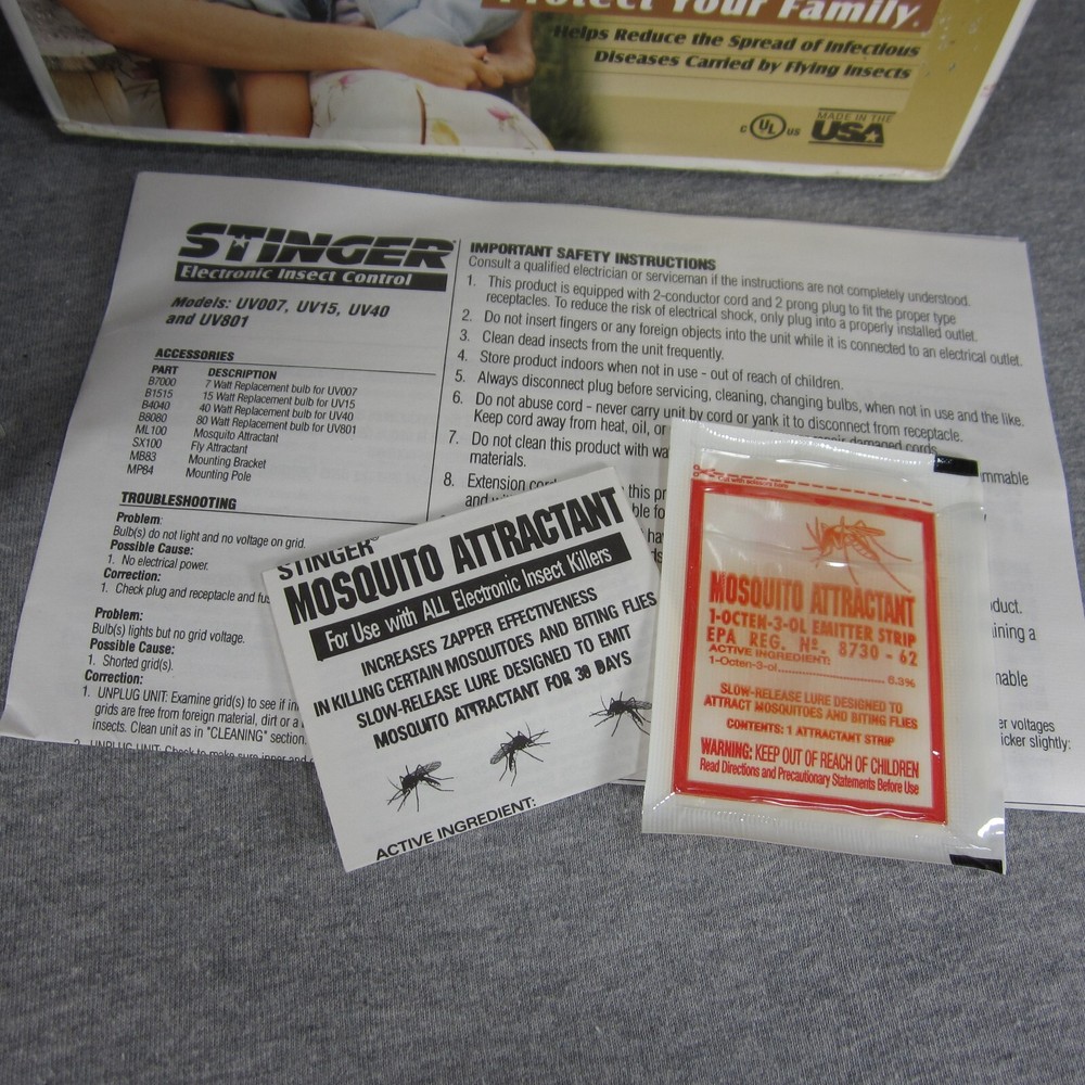 Stinger UV15 Bug Zapper Insect Mosquito Trap ½ Acre Coverage - Open Box