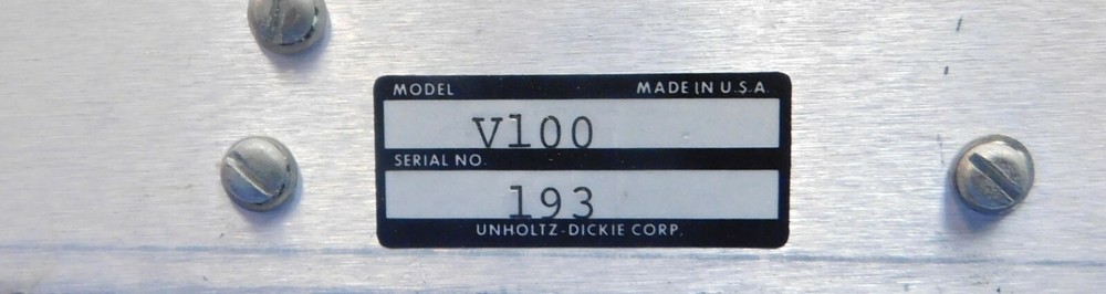 Unholtz Dickie V100 Calibration Comparator Untested