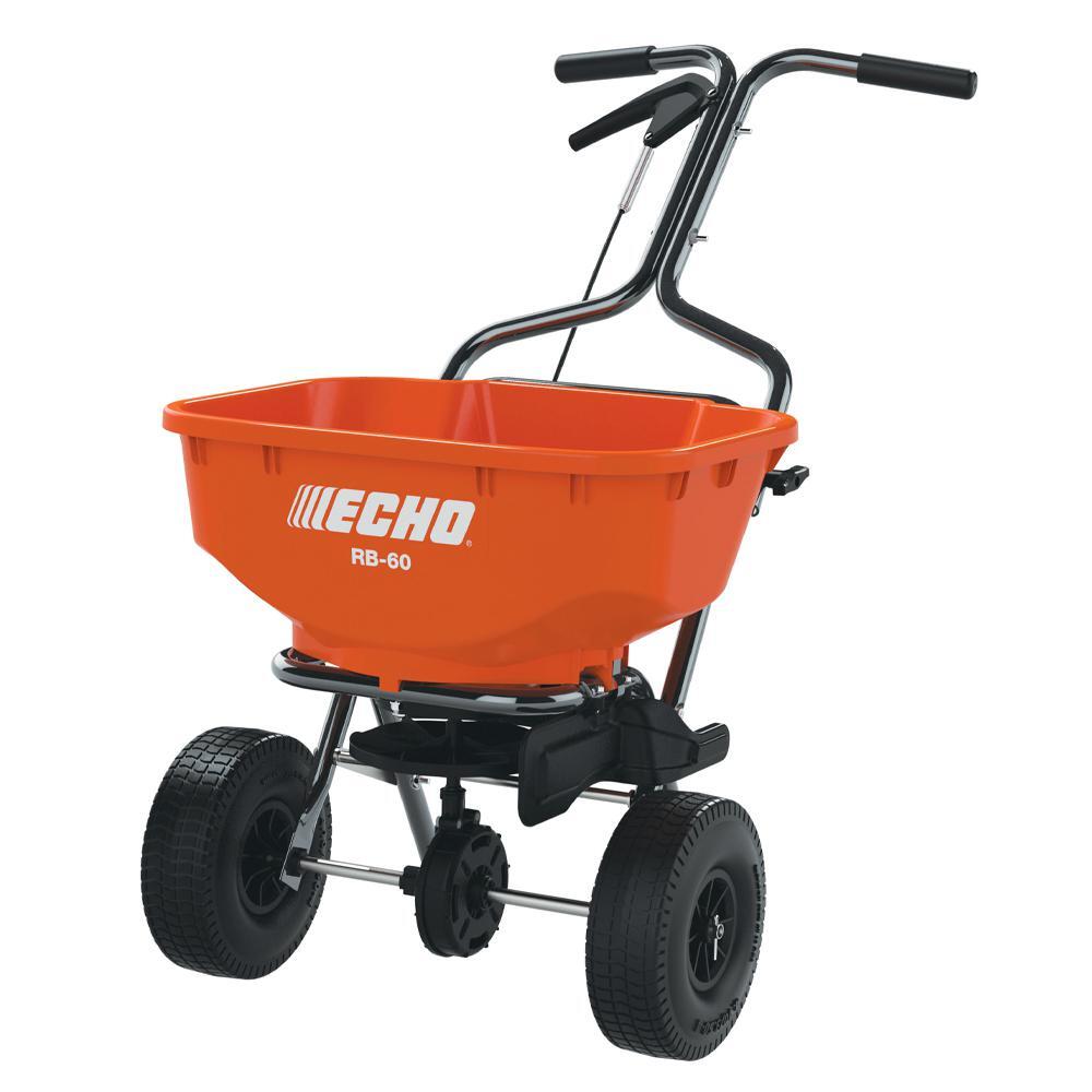 ECHO Broadcast Spreader Heavy-Duty T-Handle Designed 60 lbs. Hopper Capacity