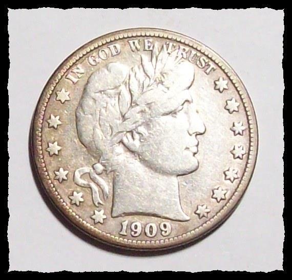 1909-S BARBER HALF DOLLAR  Nice VF   #32C99