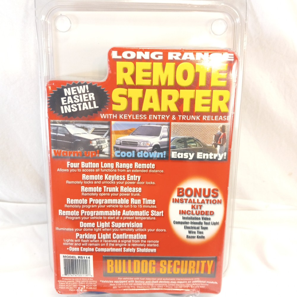 Bulldog Security Long Range Remote Starter RS114 New Sealed Package