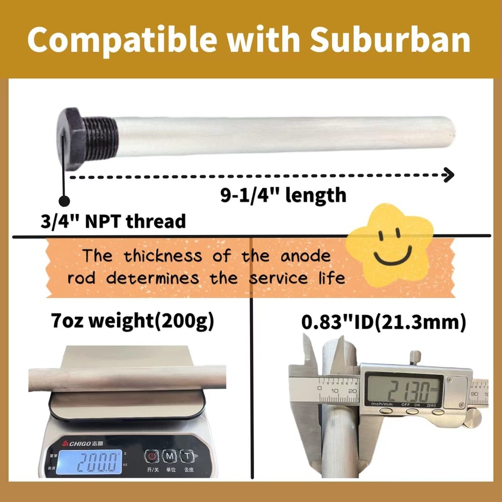 2Pack RV Water Heater Anode Rod and Flush Wand, Tank Rinser