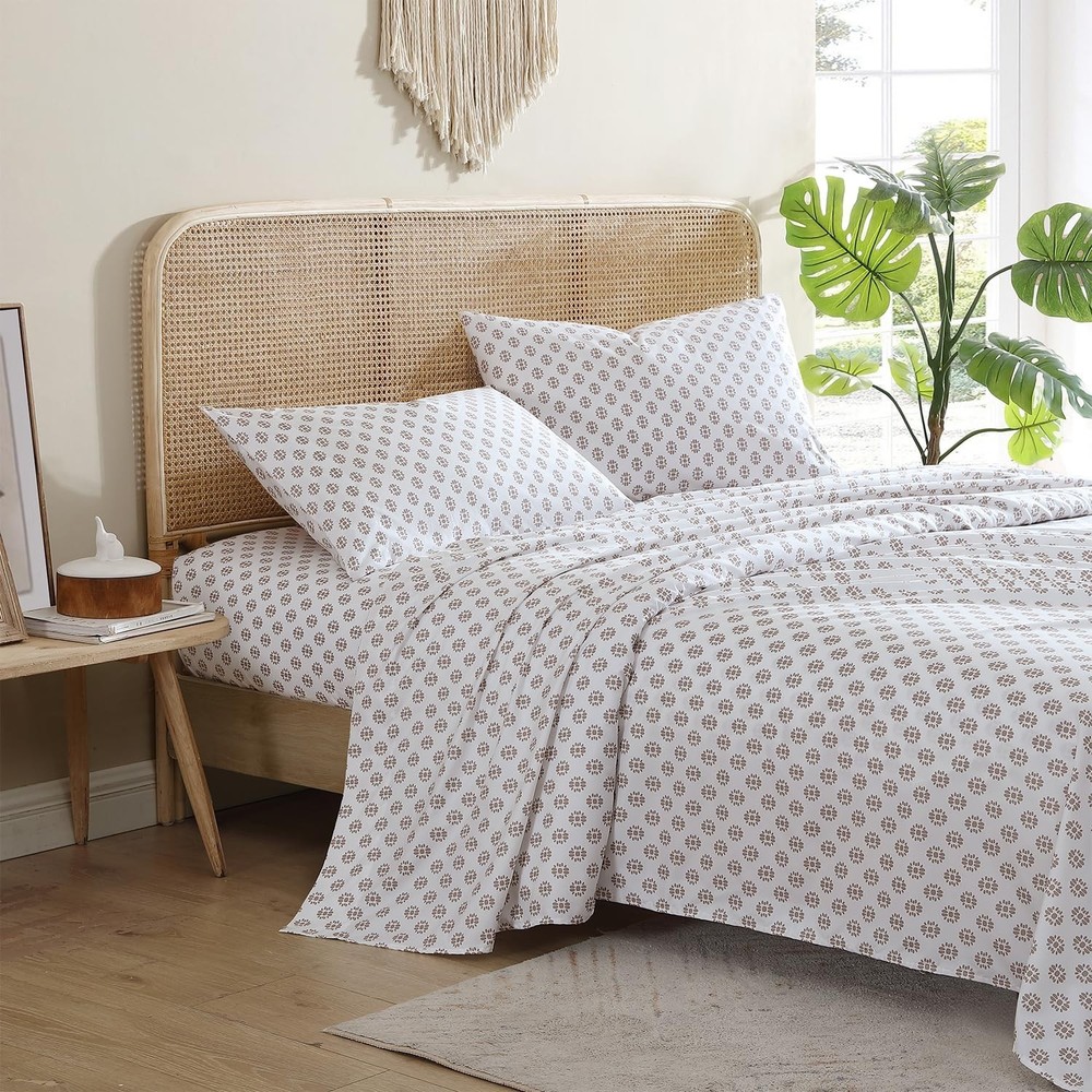 Indigo Ink - Full Size Sheet Set, 4-Piece Boho Medallion Patterned Bedding, S...