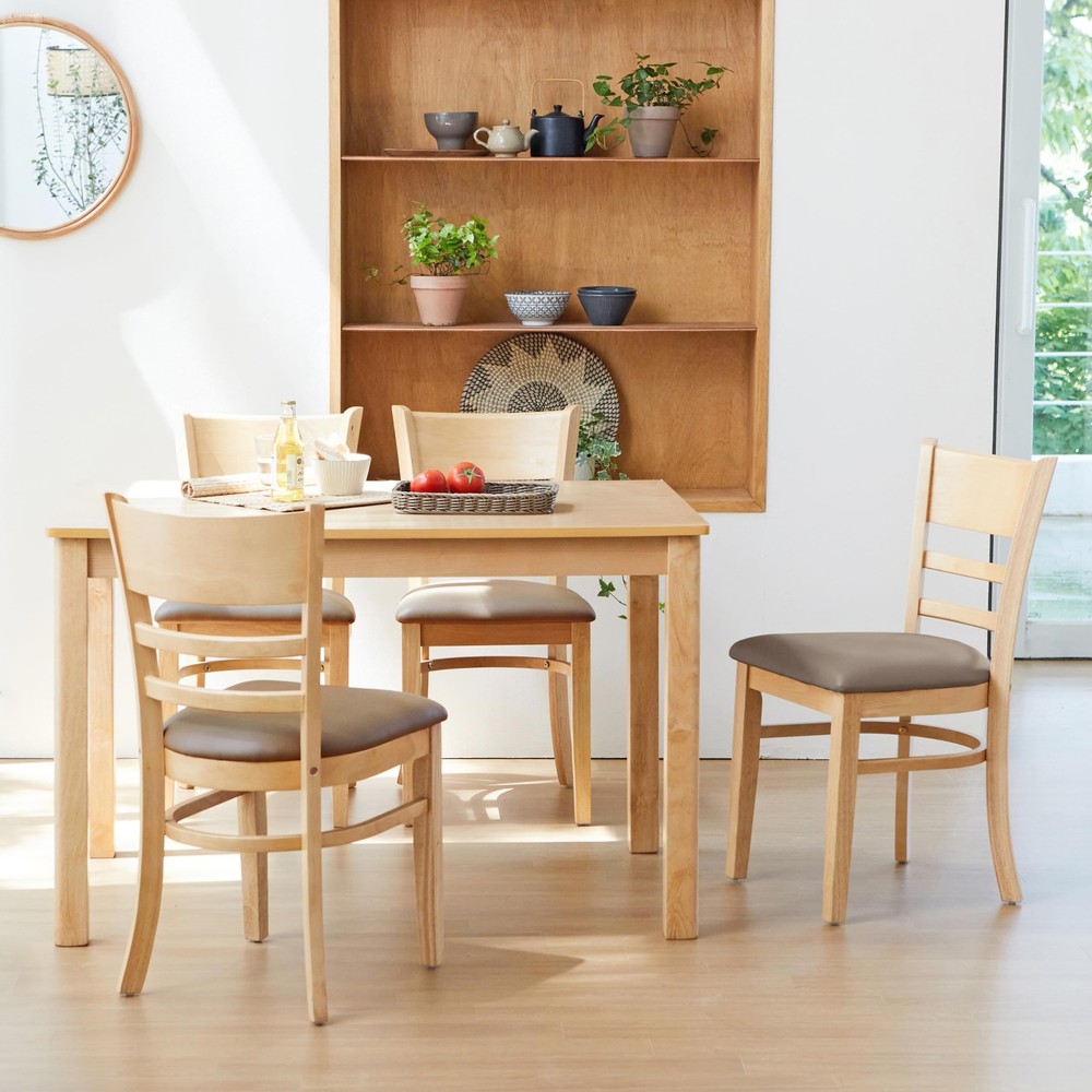 Cabin 45.3" Wooden Dining Table/Small Rectangular Modern Farmhouse Solid Wood...