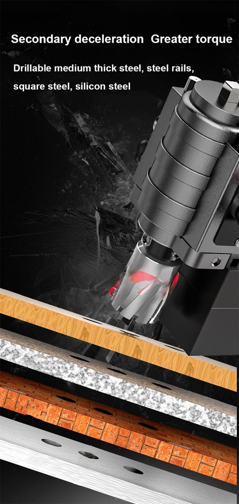 Electric Magnetic Drill Powerful Magnetic Base Drill Horizontal Bench Drilling