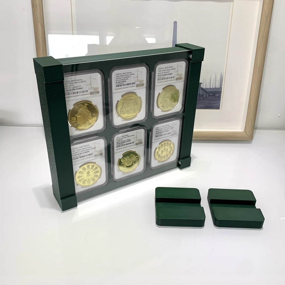 Dual-Panel Acrylic Display Stand Case Holder for NGC Graded Coin Storage Box