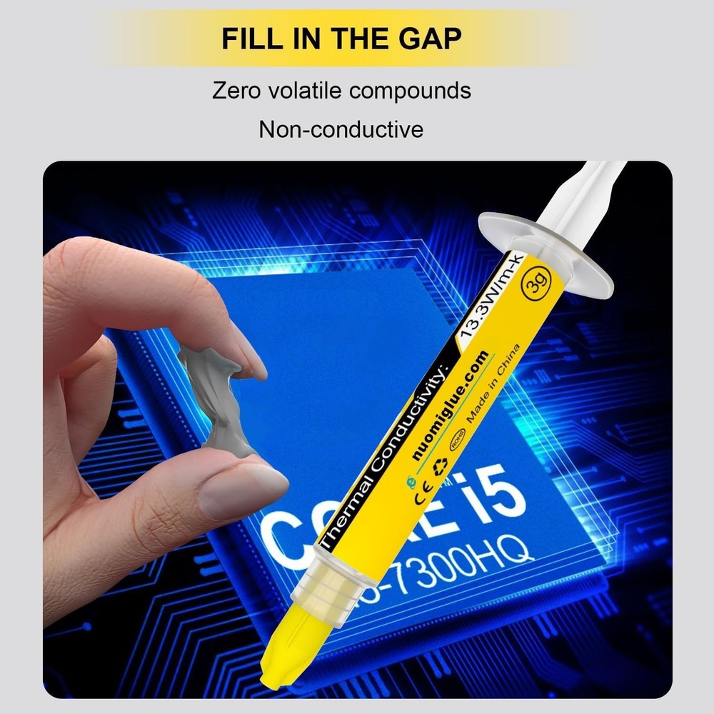 Durable 3g Thermal Paste with Tool Kit - Easy Application for Heatsinks & CPUs