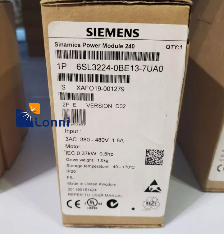 6SL3224-0BE13-7UA0 6SL3 224-0BE13-7UA0 New Siemens G120 Power Module PM 240