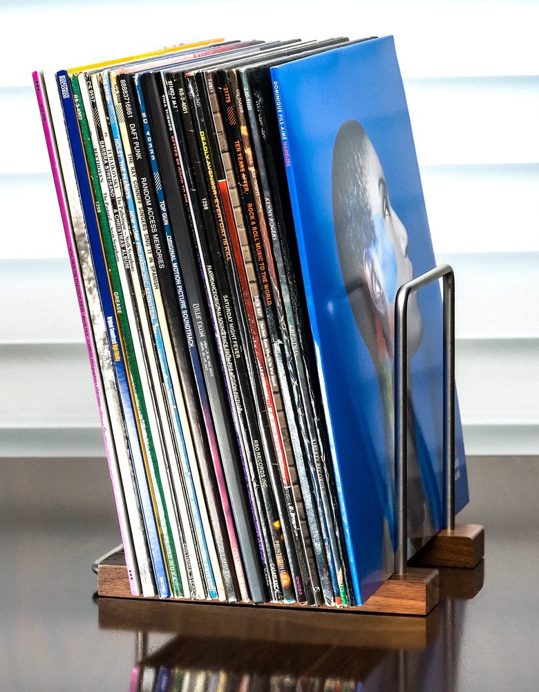 Optage Audio 35 LP Vinyl Record Holder, Solid Walnut 25-35 LP, Natural