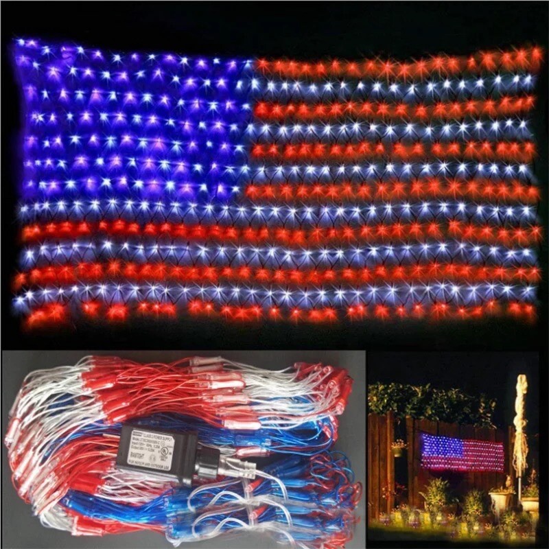 american flag 420 led string lights