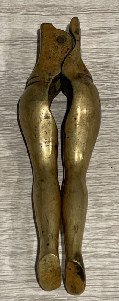 Vintage Solid Brass Risqué Nutcracker Women’s Legs Novelty Barware
