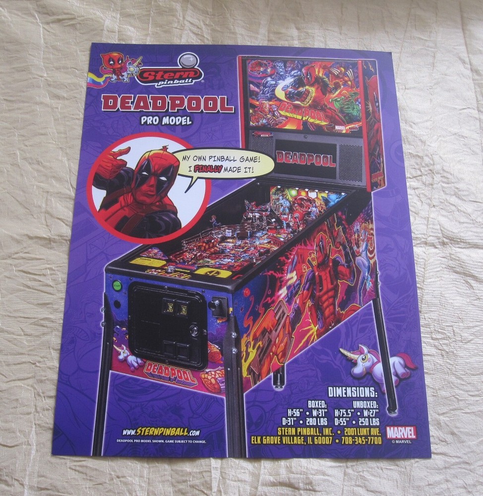 2018 STERN DEADPOOL PINBALL FLYER