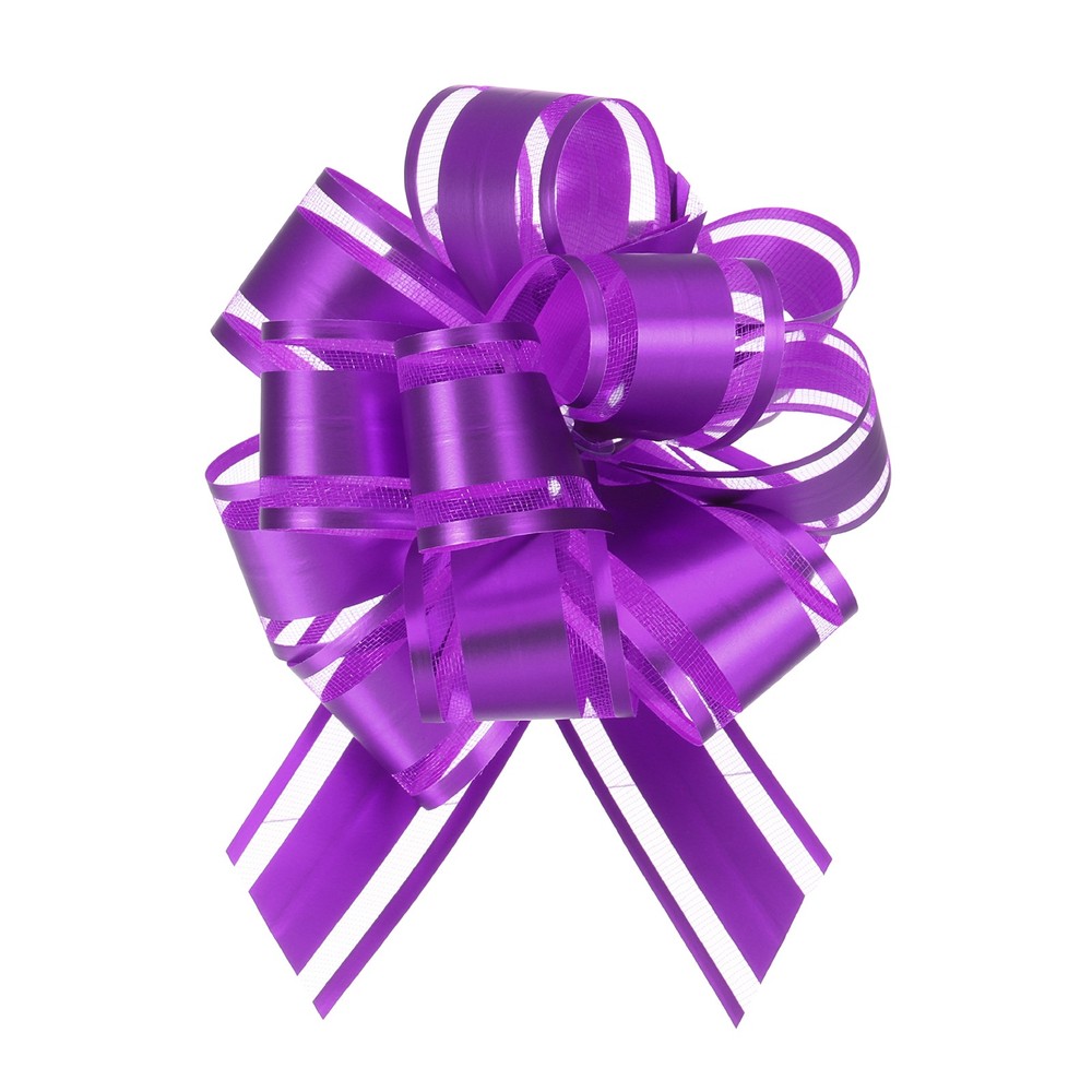 6pcs 4 Inch Large Big Pull Bow Gift Wrapping Ribbon for Car Presents, Purple