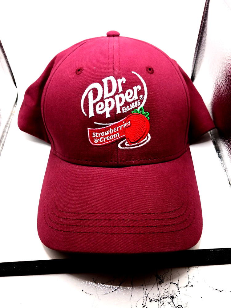Dr Pepper Strawberries + Cream Red + White  Hat-Cap Adjustable