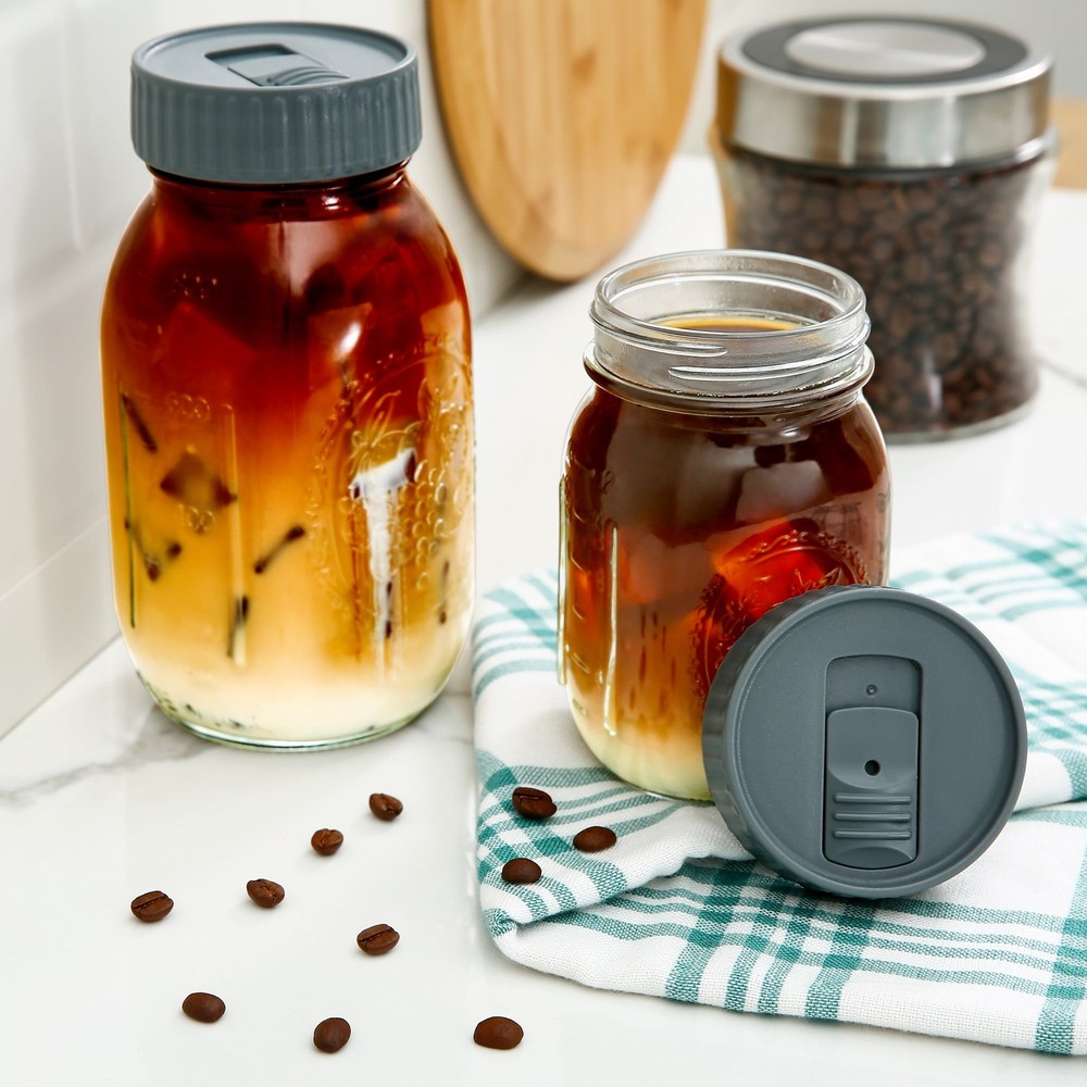 Plastic Mason Jar Drinking Lid Free Replacement Lid for Iced Coffee
