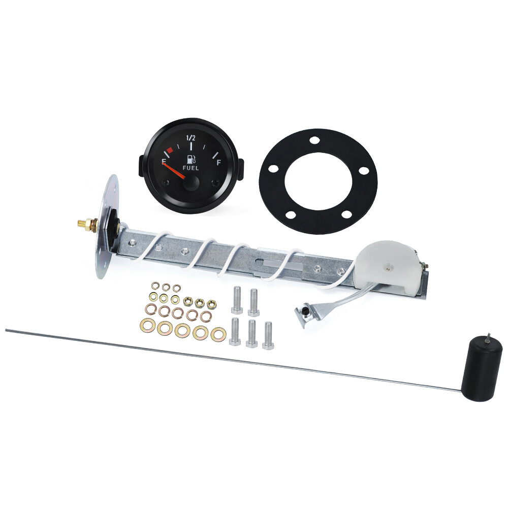 Universal 2"52mm Fuel Level Gauge Kit W/ Fuel Float Sensor E-1/2-F Pointer 12V