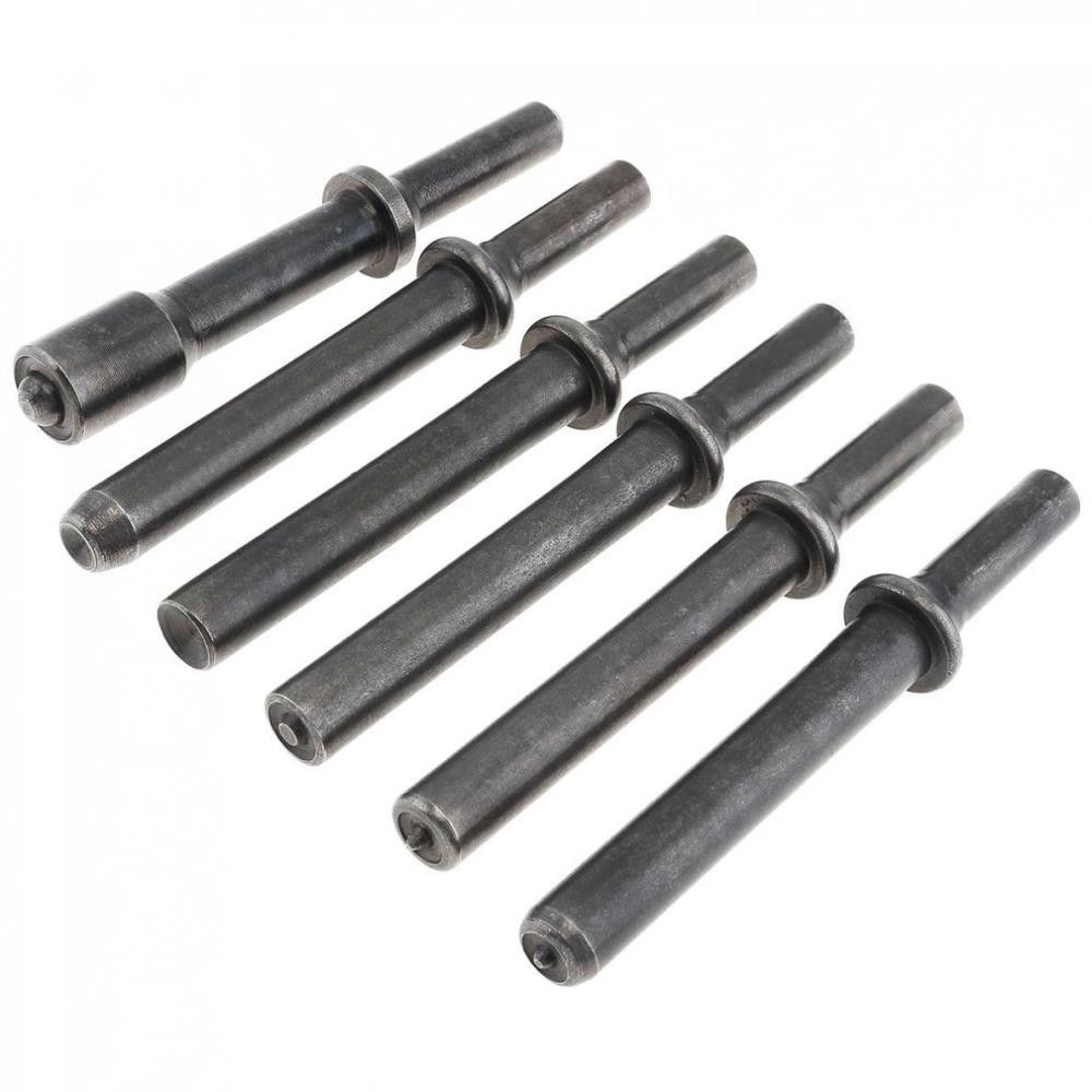 6pcs/set Hard 45# Steel Solid Air Rivet Impact Head Support Pneumatic Tool New