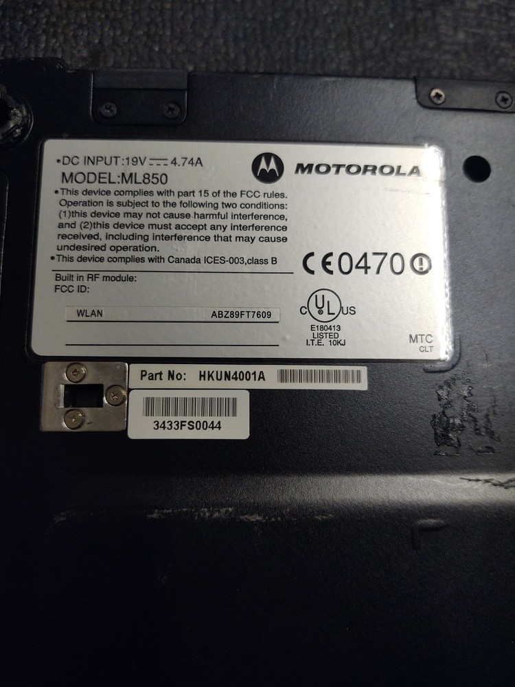 Motorola ML850 Toughbook Laptop Computer