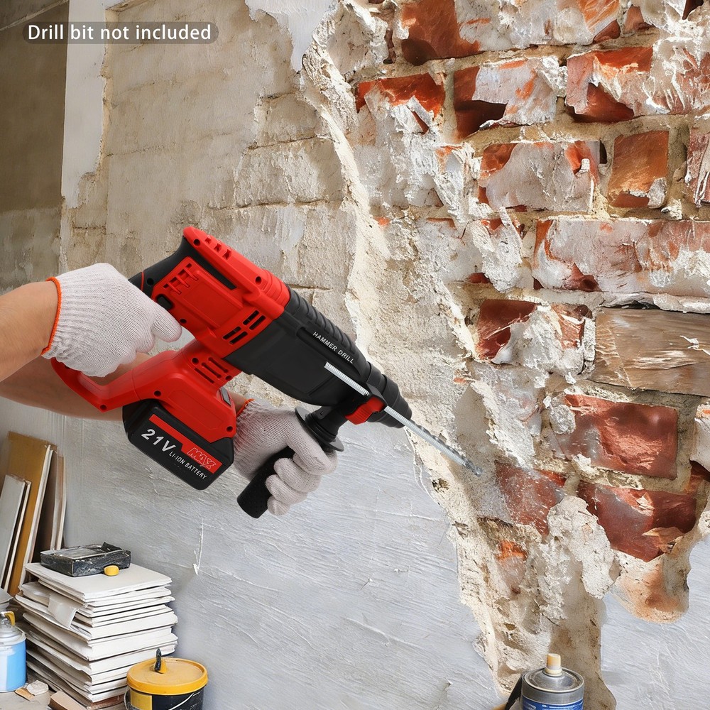 Brushless Hammer Drill Battery-powered Hammer Drill with 4 Modes