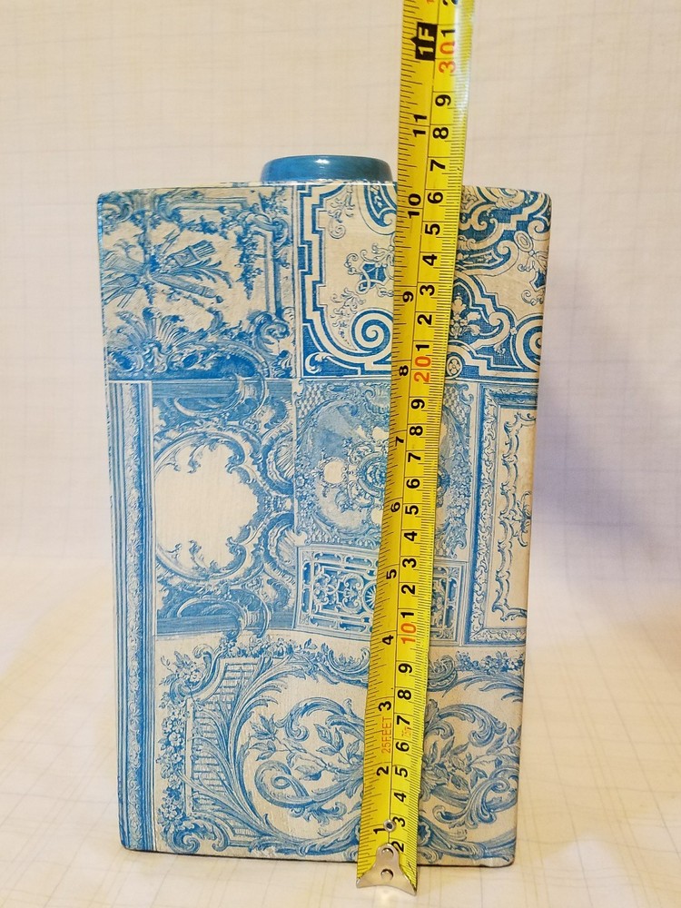 Decoupage Look Octagon Bottle Vase
