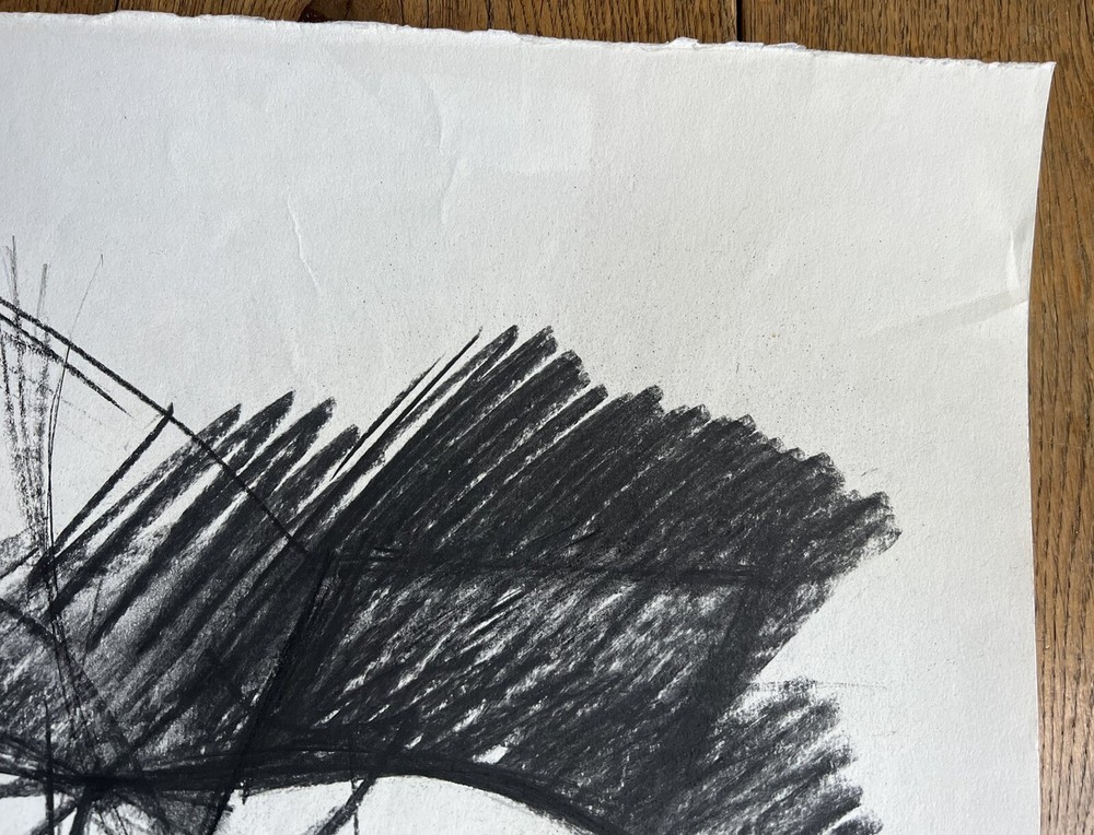 Peter Thursby Original 1967 Charcoal Drawing Study For Sculpture Signed Dated
