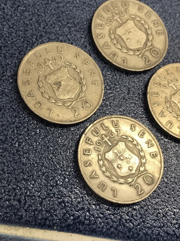 4 1967 SAMOA 20 SENE COINS