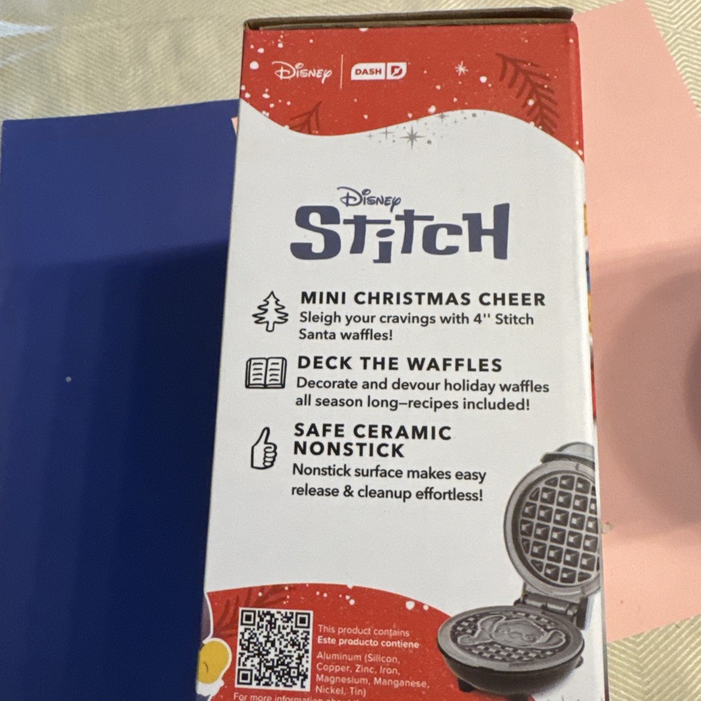 Disney Dash Stitch Santa Mini Waffle Maker