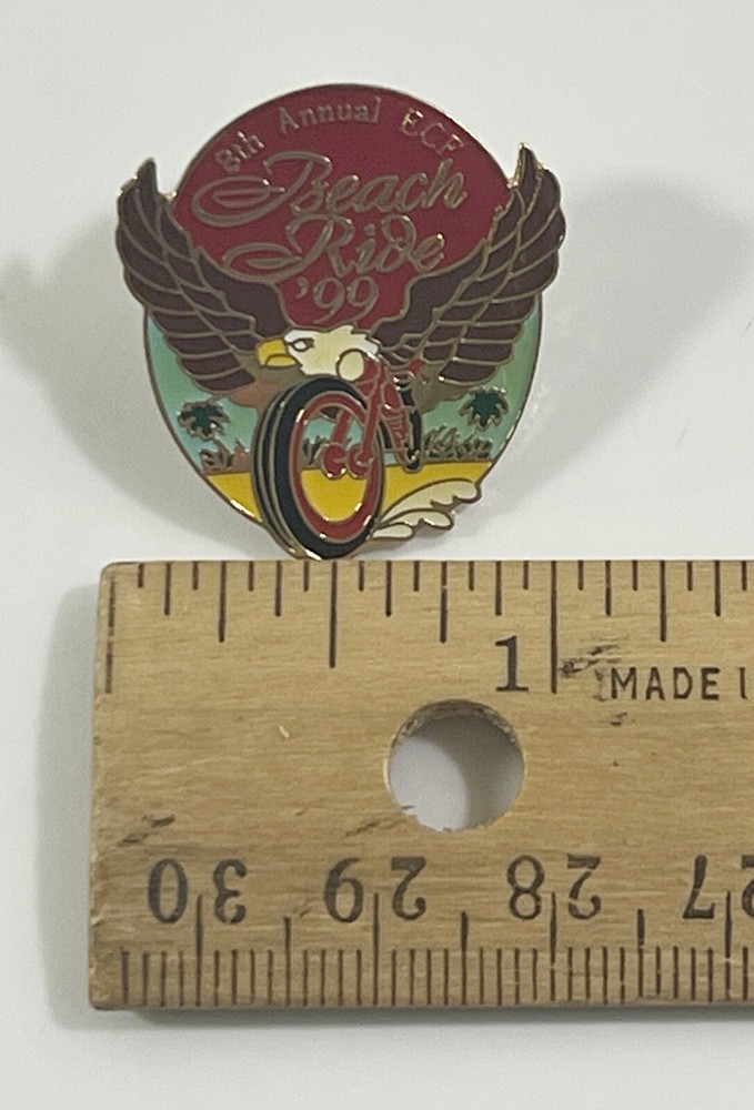 1999 8th ANNUAL ECF BEACH RIDE PIN