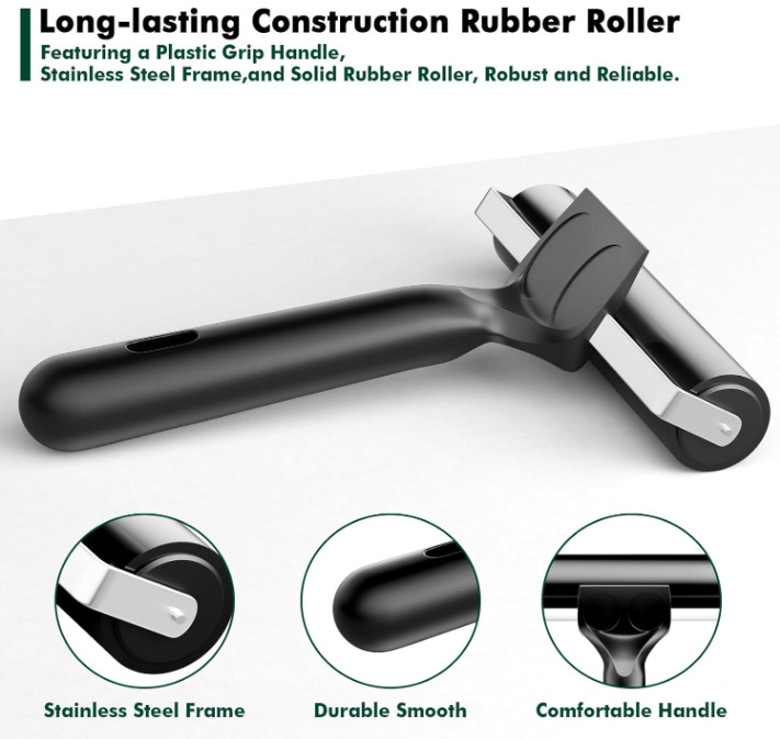 4 Inch Rubber Roller Brayer Rollers for Crafting, Hard Rubber Rollers...