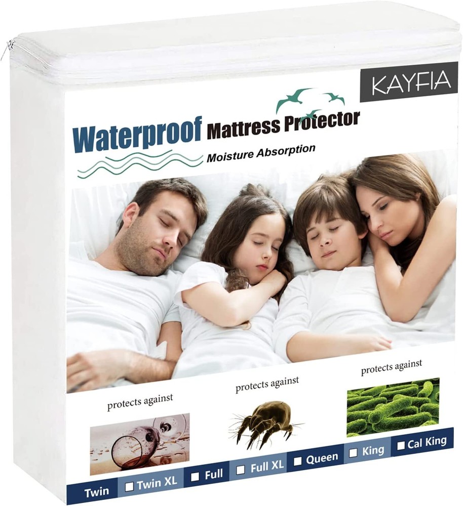 Waterproof Mattress Cover Polyester Top Matress Protector Deep Pocket Noiseless