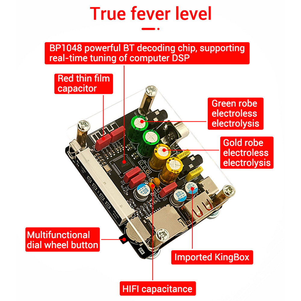 ZK-DAM-K1 DSP Tuning Preamp Bluetooth Decoder Board U Disk Sound Card Decoding