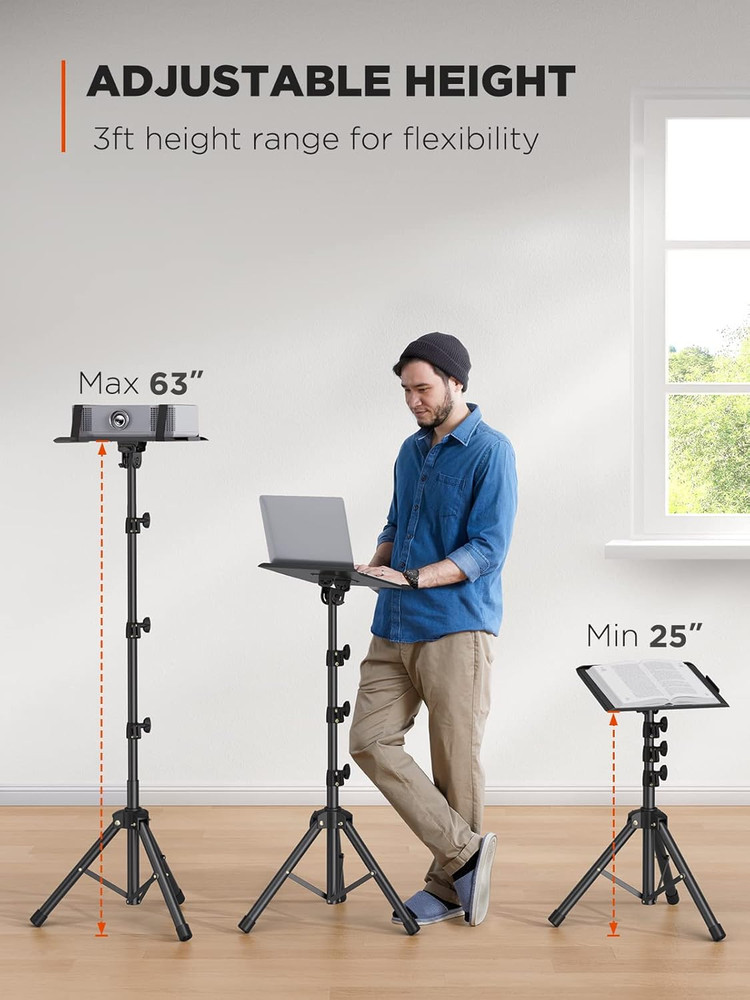 AMADA Projector Stand with tilt, Foldable Projector Tripod Stand, Multipurpose L